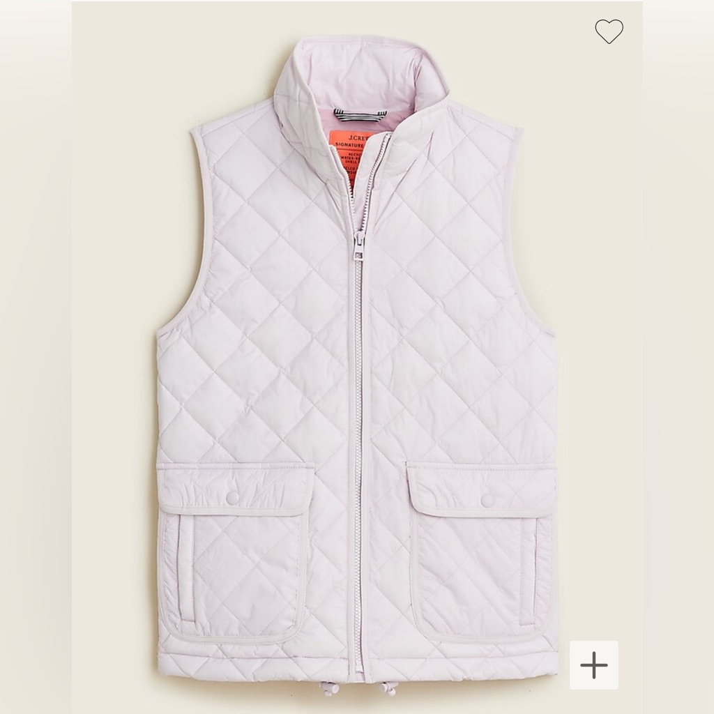 J Crew Quilted Vest With Down-Alternative Primaloft